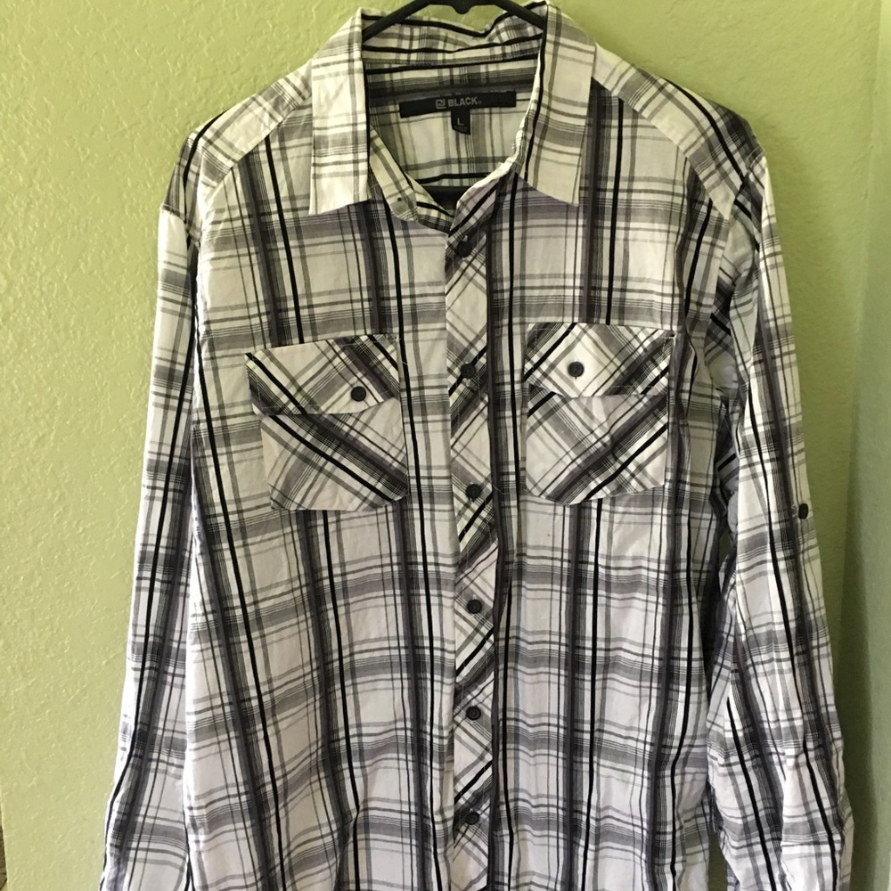 Carbon Black Button-Down Dress Shirt